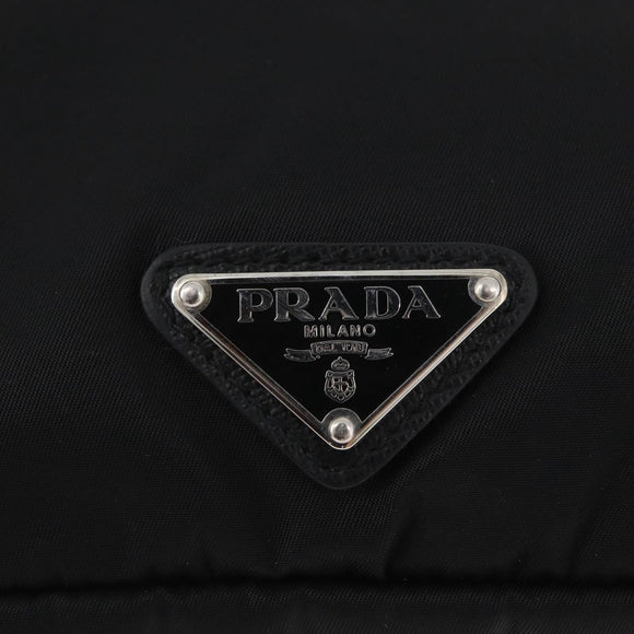 PRADA Pouch Nylon Black Silver Auth bs32791