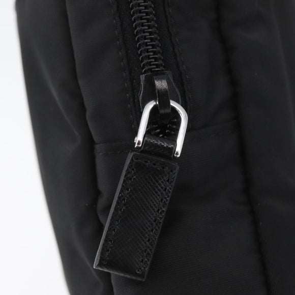 PRADA Pouch Nylon Black Silver Auth bs32791