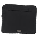 PRADA Pouch Nylon Black Silver Auth bs32791-2