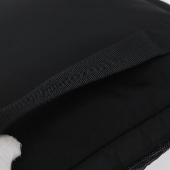 PRADA Pouch Nylon Black Silver Auth bs32791