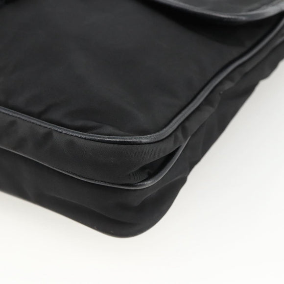 PRADA Shoulder Bag Nylon Black Silver Auth bs32792