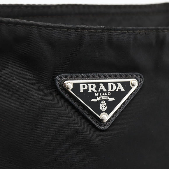 PRADA Shoulder Bag Nylon Black Silver Auth bs32792