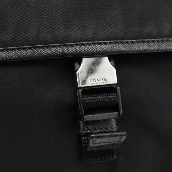 PRADA Shoulder Bag Nylon Black Silver Auth bs32792