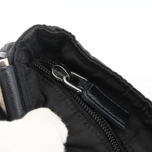 PRADA Shoulder Bag Nylon Black Silver Auth bs32792