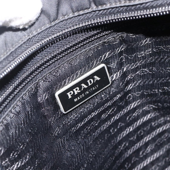 PRADA Shoulder Bag Nylon Black Silver Auth bs32792