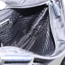 PRADA Shoulder Bag Nylon Black Silver Auth bs32792-20