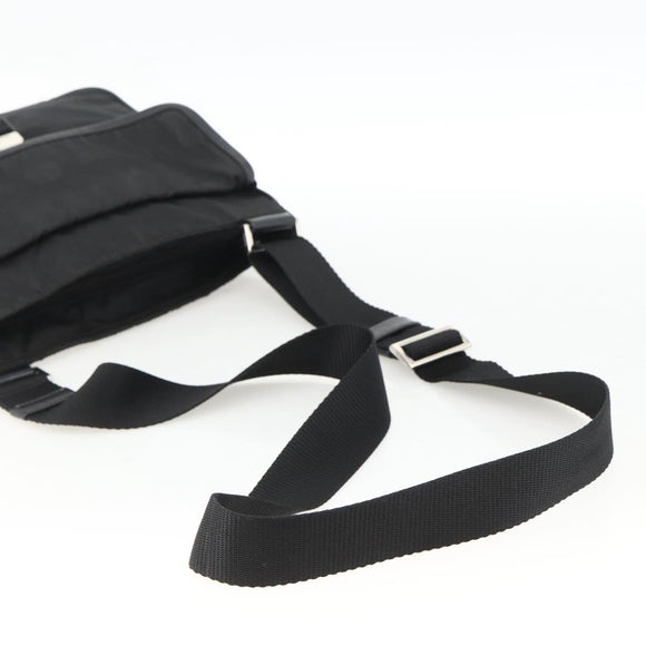 PRADA Shoulder Bag Nylon Black Silver Auth bs32792