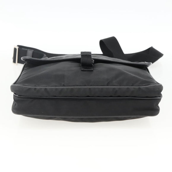 PRADA Shoulder Bag Nylon Black Silver Auth bs32792