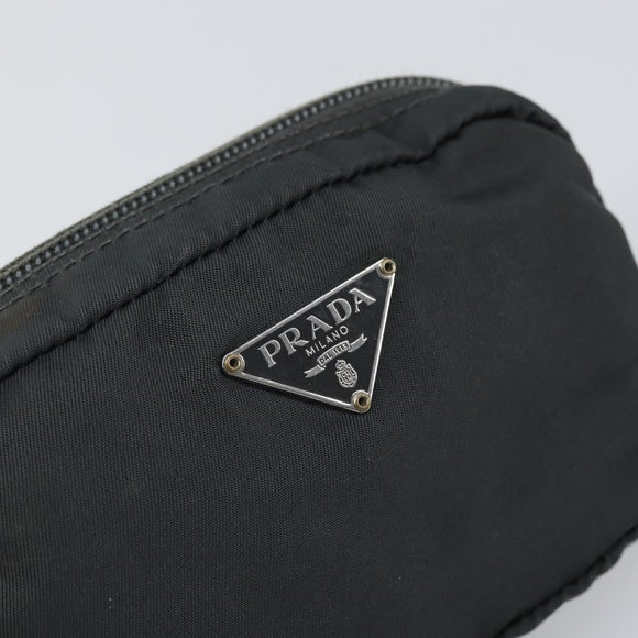 PRADA Pouch Nylon Black Auth bs32795