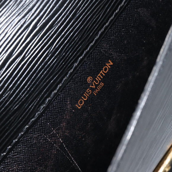 LOUIS VUITTON Epi Porte Documents・Senatur Briefcase Black M54452 Auth bs32800