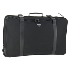PRADA Carry Bag Nylon Black Silver Auth bs32807