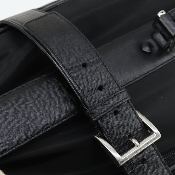 PRADA Carry Bag Nylon Black Silver Auth bs32807
