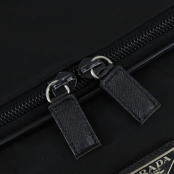 PRADA Carry Bag Nylon Black Silver Auth bs32807