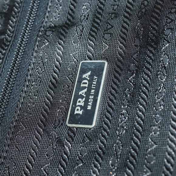 PRADA Carry Bag Nylon Black Silver Auth bs32807