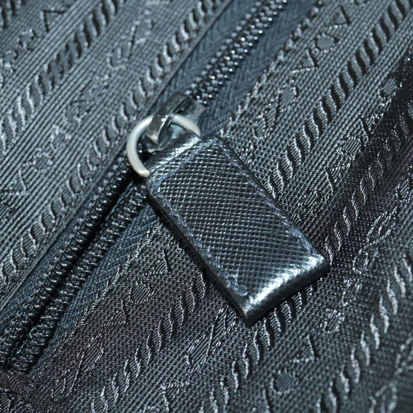 PRADA Carry Bag Nylon Black Silver Auth bs32807