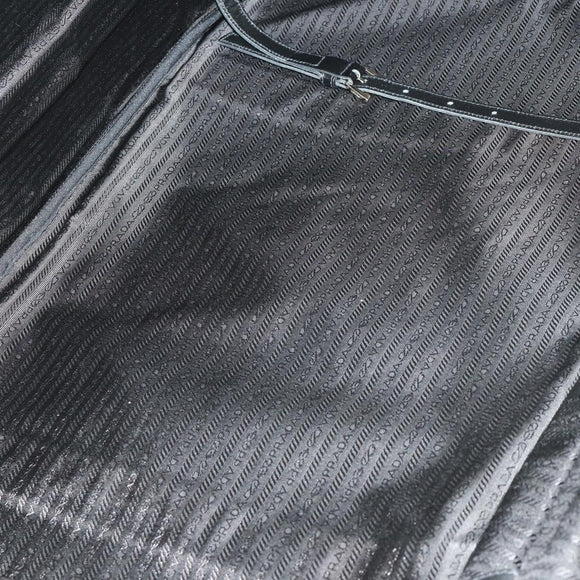 PRADA Carry Bag Nylon Black Silver Auth bs32807