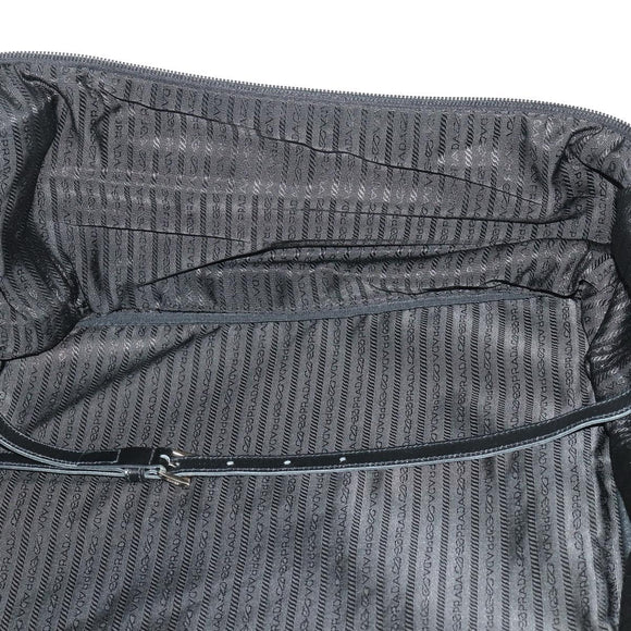 PRADA Carry Bag Nylon Black Silver Auth bs32807