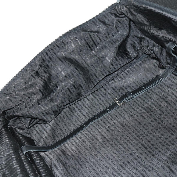 PRADA Carry Bag Nylon Black Silver Auth bs32807