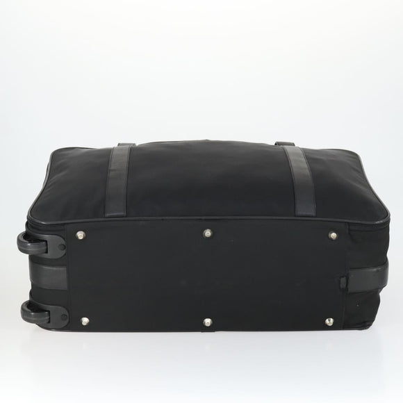 PRADA Carry Bag Nylon Black Silver Auth bs32807