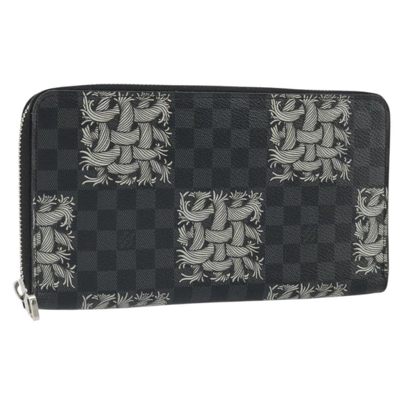 LOUIS VUITTON Damier Graphite Zippy Organizer Long Wallet N61214 LV Auth bs32812