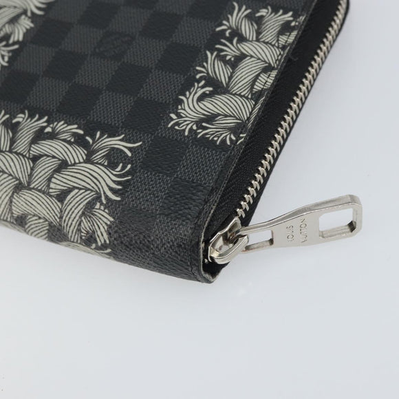 LOUIS VUITTON Damier Graphite Zippy Organizer Long Wallet N61214 LV Auth bs32812