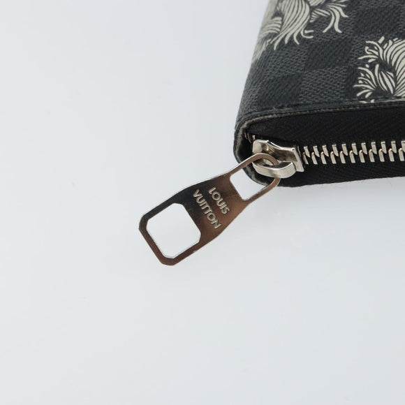 LOUIS VUITTON Damier Graphite Zippy Organizer Long Wallet N61214 LV Auth bs32812