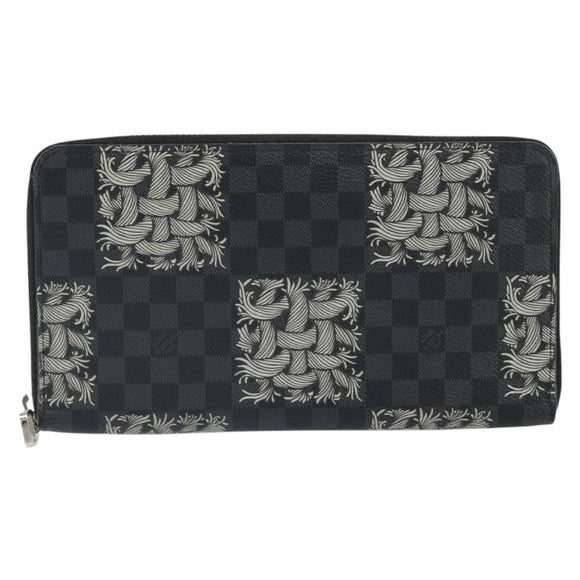 LOUIS VUITTON Damier Graphite Zippy Organizer Long Wallet N61214 LV Auth bs32812