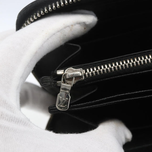 LOUIS VUITTON Epi Zippy Wallet Long Wallet Black M64838 LV Auth bs32820