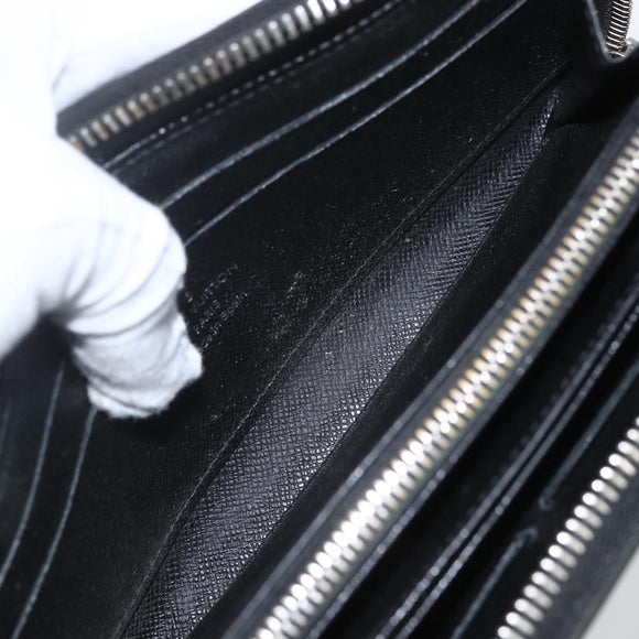 LOUIS VUITTON Epi Zippy Wallet Long Wallet Black M64838 LV Auth bs32820