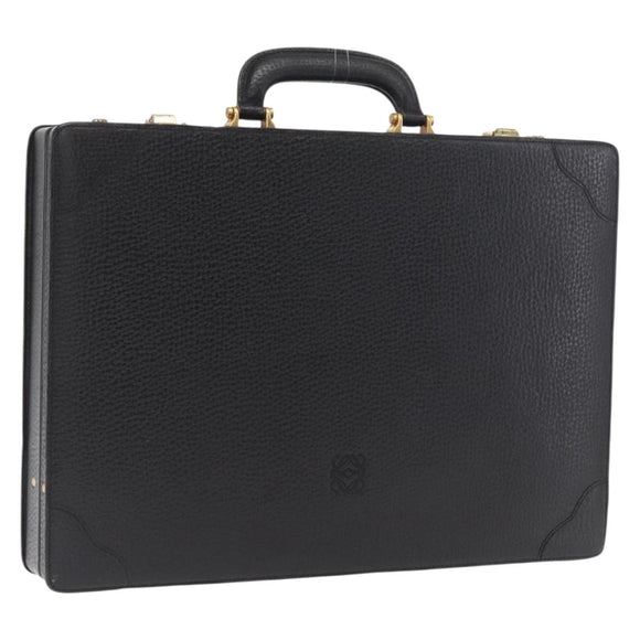 LOEWE Trunk Leather Black Auth bs32822