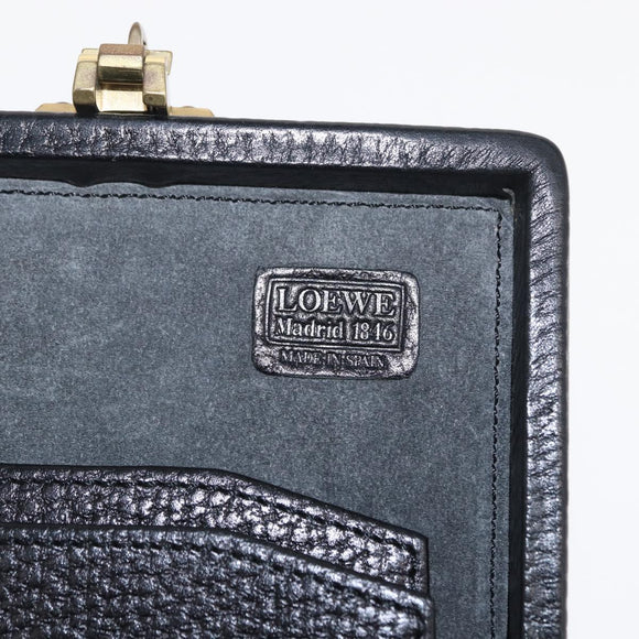 LOEWE Trunk Leather Black Auth bs32822