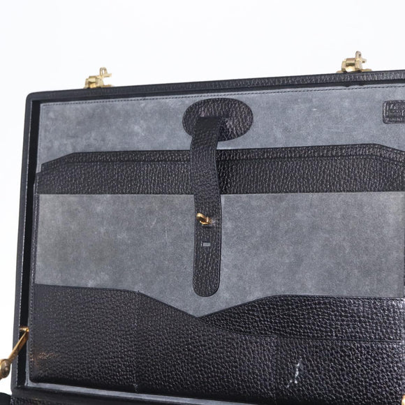 LOEWE Trunk Leather Black Auth bs32822