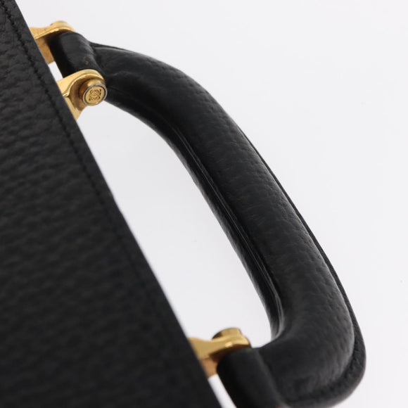 LOEWE Trunk Leather Black Auth bs32822