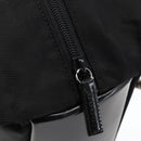 GUCCI Bamboo Hand Bag Nylon Black Silver Auth bs32825-14