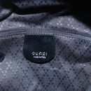GUCCI Bamboo Hand Bag Nylon Black Silver Auth bs32825-15