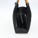 GUCCI Bamboo Hand Bag Nylon Black Silver Auth bs32825-4