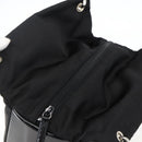 GUCCI Bamboo Hand Bag Nylon Black Silver Auth bs32825-6