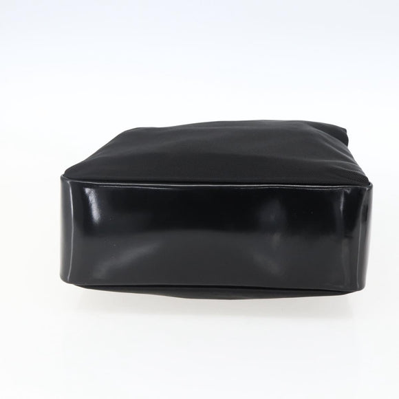 GUCCI Bamboo Hand Bag Nylon Black Silver Auth bs32825
