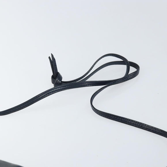 LOEWE Shoulder Bag Leather Navy Gold Auth bs32826