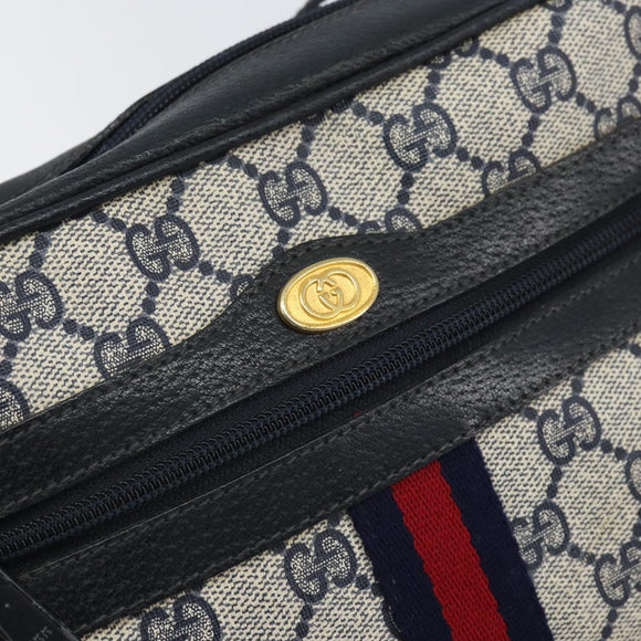 GUCCI GG Supreme Sherry Line Shoulder Bag PVC Red Navy 68 001 3654 Auth bs32828