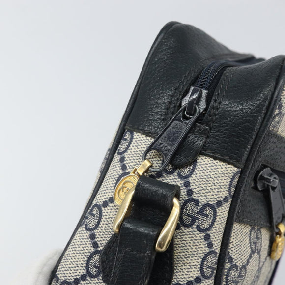 GUCCI GG Supreme Sherry Line Shoulder Bag PVC Red Navy 68 001 3654 Auth bs32828