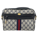 GUCCI GG Supreme Sherry Line Shoulder Bag PVC Red Navy 68 001 3654 Auth bs32828-13