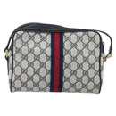 GUCCI GG Supreme Sherry Line Shoulder Bag PVC Red Navy 68 001 3654 Auth bs32828-2