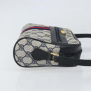 GUCCI GG Supreme Sherry Line Shoulder Bag PVC Red Navy 68 001 3654 Auth bs32828-3