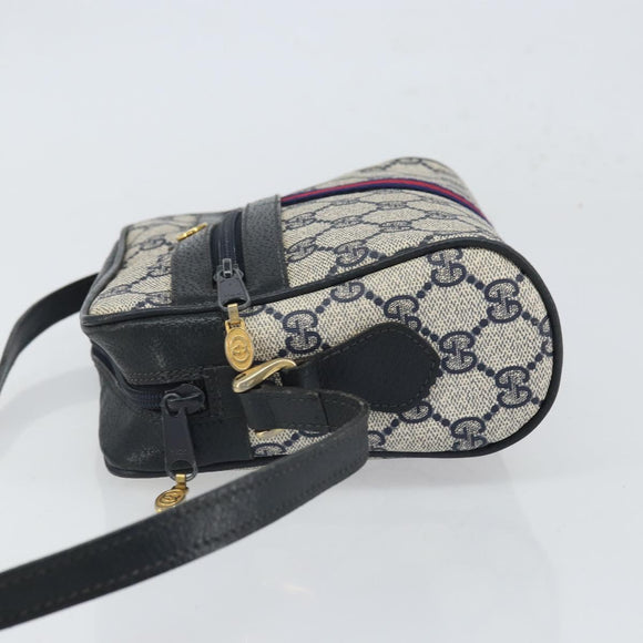 GUCCI GG Supreme Sherry Line Shoulder Bag PVC Red Navy 68 001 3654 Auth bs32828