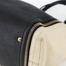 Salvatore Ferragamo Tote Bag Leather White Black Auth bs32829-10