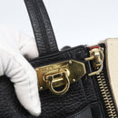 Salvatore Ferragamo Tote Bag Leather White Black Auth bs32829-14