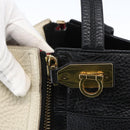 Salvatore Ferragamo Tote Bag Leather White Black Auth bs32829-15