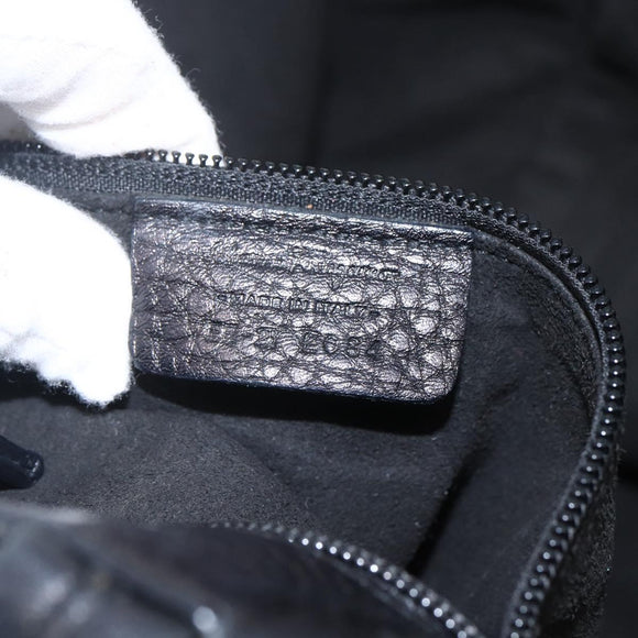 Salvatore Ferragamo Tote Bag Leather White Black Auth bs32829