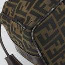 FENDI Zucca Canvas Hand Bag Black Brown Auth bs32830-14